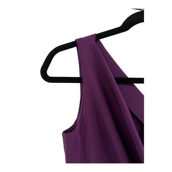 Alex Evenings dress purple short ruched sheath faux wrap size 2 - Picture 3 of 6